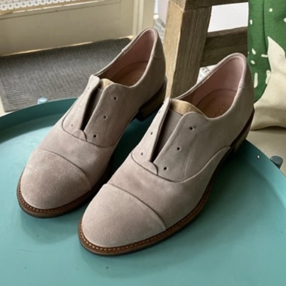 Ecco Womens Tan Sueded Oxford - Picture 2 of 5